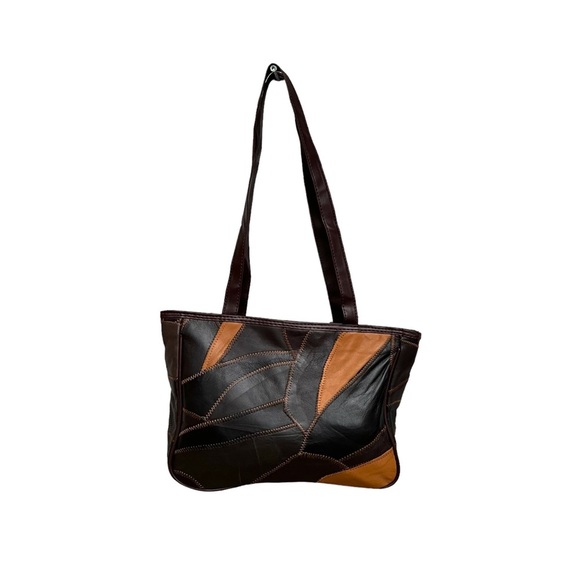 Mat Patch Leather Soft Stitched Handbag - Picture 1 of 5